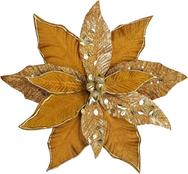 Imagen de Oairse Glitter Poinsettia Picks 30cm 🎄 en OfertitasTOP