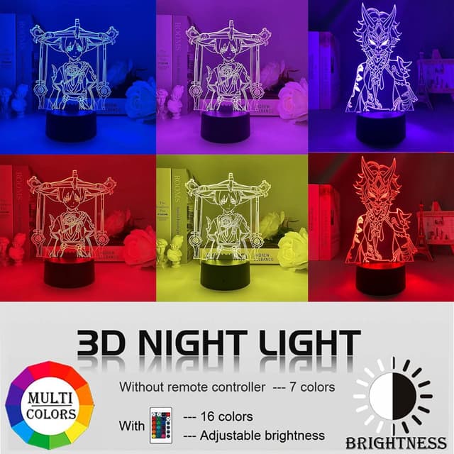Thumbnail 3 de QQAAMZ Genshin Impact Lampe 3D 16 couleurs đ