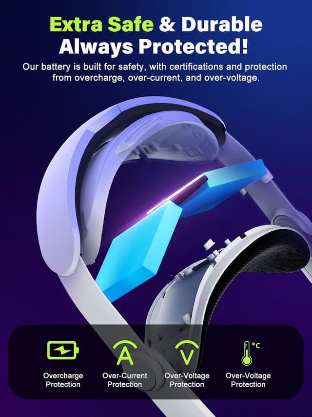 Detalle de WaverVR VR head strap with 6000mAh battery