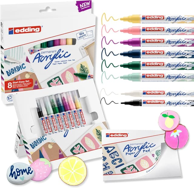 Detalle de Kit peinture acrylique edding 8 couleurs