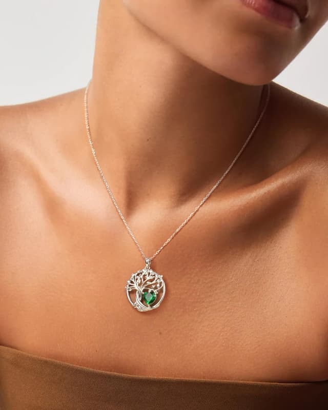 Thumbnail 4 de Molenia collar árbol vida plata 925 aguamarina