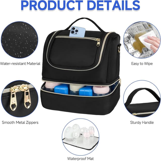 Thumbnail 4 de Jaffzora Breast Pump Cooler Bag, fits 6 bottles