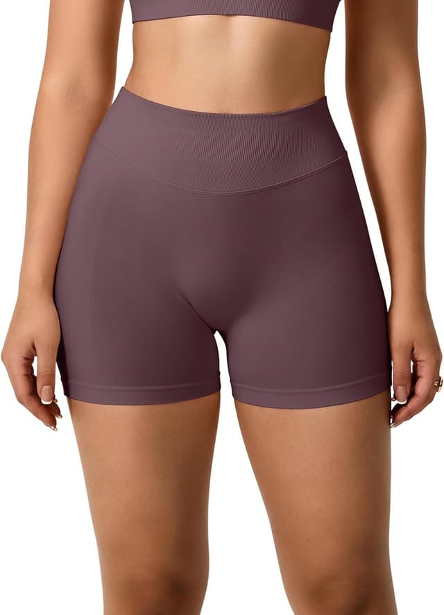 Detalle de TAYOEA Sport Shorts für Damen mit Scrunch-Effekt – kurze nahtlose Gym-Shorts für Training & Alltag