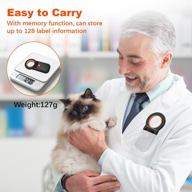 Thumbnail 6 de Quevati Pet Microchip Scanner with OLED Display (USB rechargeable microchip reader)