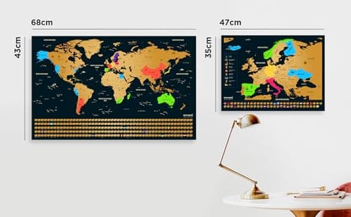 Thumbnail 4 de envami® Carte du Monde à Gratter – 68 x 43 cm 🌍