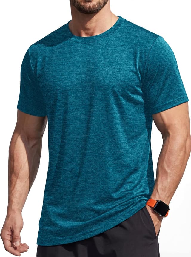 Detalle de MAGCOMSEN Herren Sportshirt atmungsaktiv – leichtes Lauf- und Funktionsshirt mit schnellem Trocknen