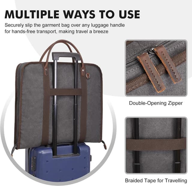 Detalle de S-Zone sac à main pour voyage d’affaires en toile et cuir, homme & femme