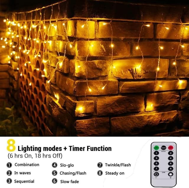 Thumbnail 3 de 10M Eisregen Lichterkette 400LED warmweiß