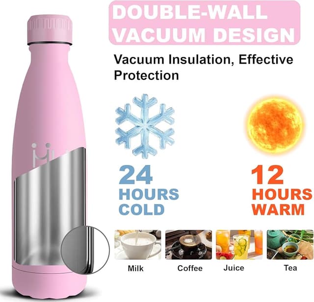 Detalle de Botella Acero Inoxidable 500 ml para escuela y viaje 💧