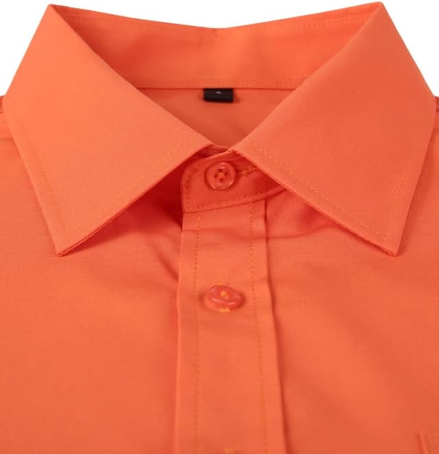 Detalle de corfty Men Long Sleeve Dress Shirt — Regular Fit Stretch Free-Wrinkle Casual Button-Down