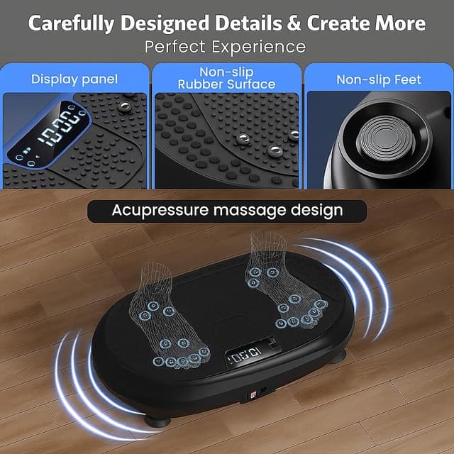 Thumbnail 2 de HVX Vibration Plate Exercise Machine with Bluetooth & Dual Resistance Bands