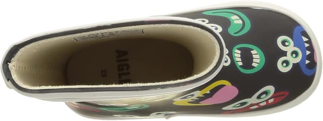 Detalle de Aigle Kids Baby Flac Play2Rain rubber boot with seasonal prints (Multicolor Monsters)