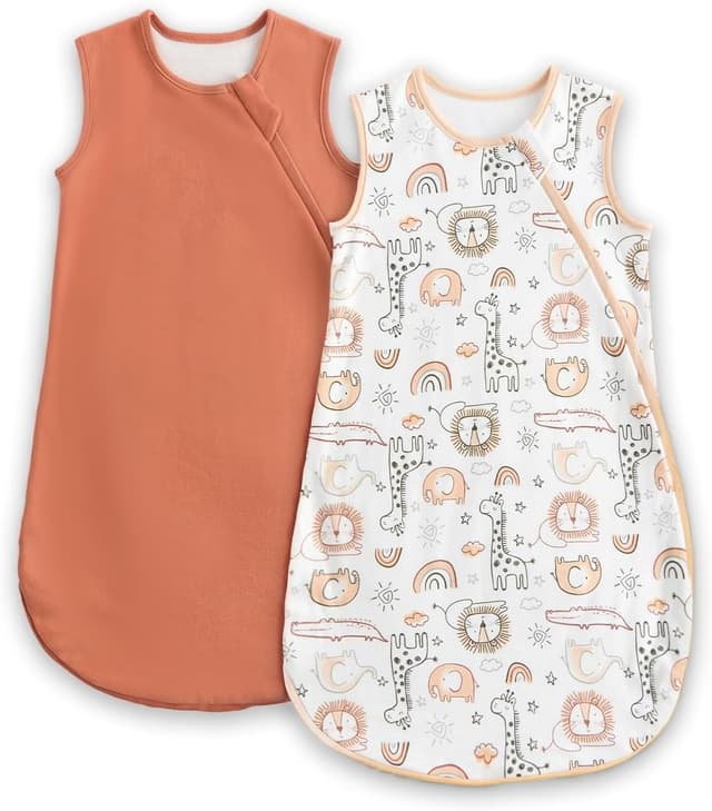 Detalle de WYTbaby 2er-Pack Baby-Schlafsack 1,5 Tog aus 100% Baumwolle (0–24 Monate)