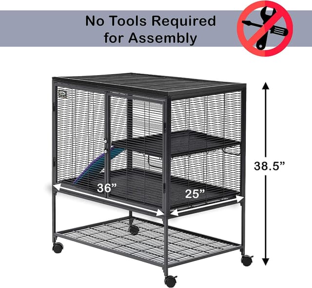 Detalle 2 de MidWest Homes for Pets Critter Nation Single Unit Small Animal Cage (2 tiers) with pan, shelf, ramp & cover