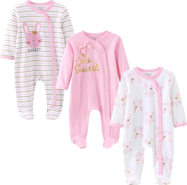 Imagen de Ecojoy Baby Sleepsuit 3-Pack Cotton en OfertitasTOP