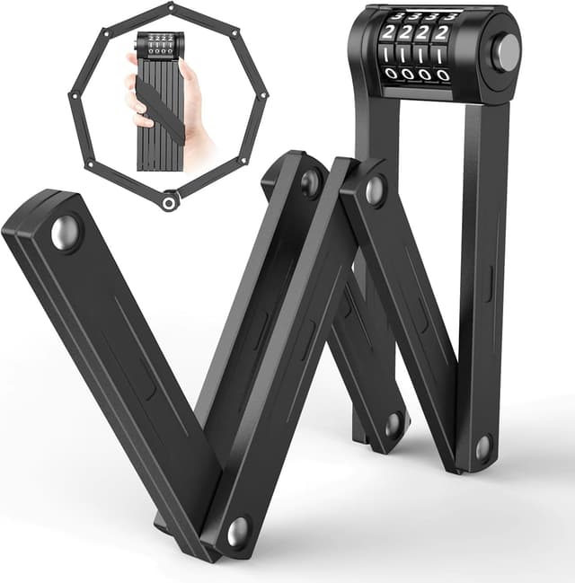 Detalle de IMAYCC Faltschloss für Fahrräder & E-Bikes (120 cm) mit Zahlenschloss – hoher Diebstahlschutz