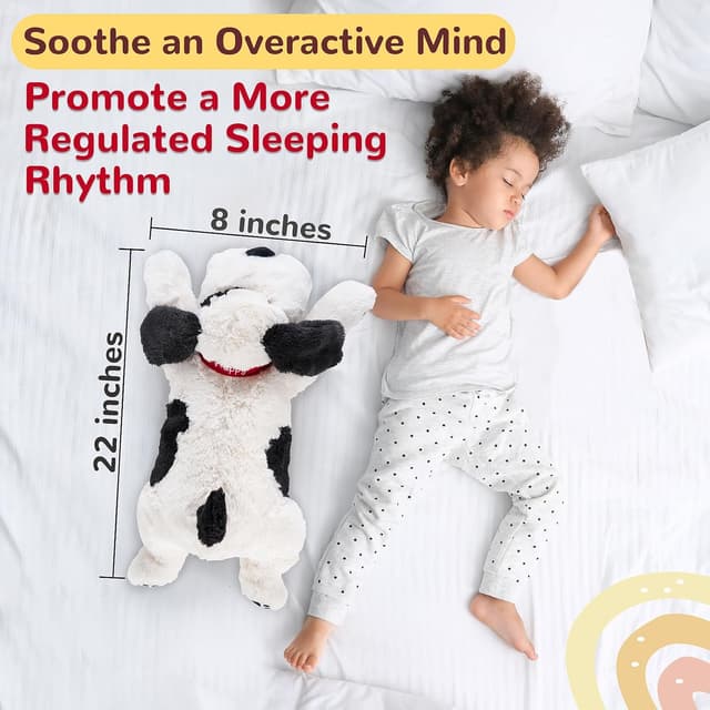 Detalle de Meowtastic Black & White Weighted Dog Stuffed Animal (22 Inch, 4.5 lbs)