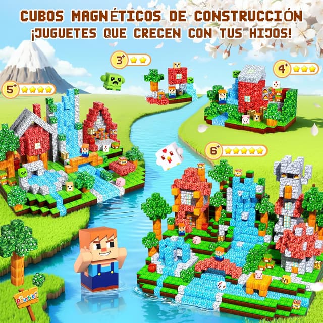 Detalle de Pourbibi Bloques Magnéticos 108 piezas 🧱