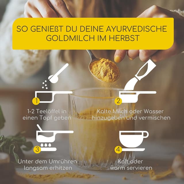 Thumbnail 4 de Goldene Milch Pulver BIO 300g Golden Milk Kurkuma Latte