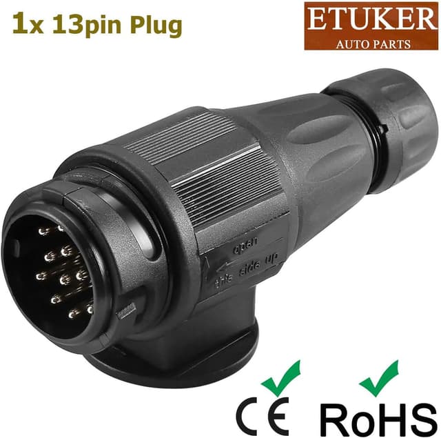 Detalle 2 de ETUKER 13-poliger Anhängerstecker (12V) nach ISO 11446, wasserfeste Dichtung