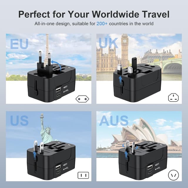Detalle 2 de Amoner Adaptador de Viaje Universal USB