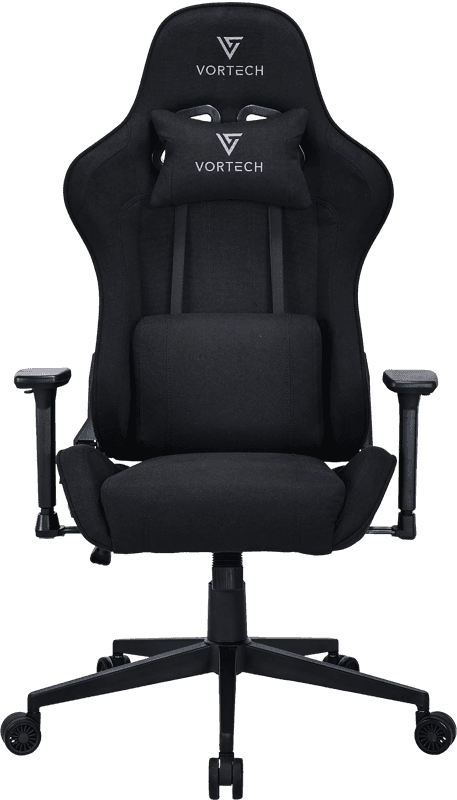 Detalle de Vortech Essential Gaming-Stuhl Schwarz – verstellbar für Gaming & lange Sessions