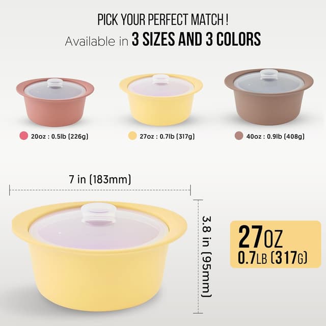 Thumbnail 6 de FIRGI 27oz Silicone Microwave Steamer Pot