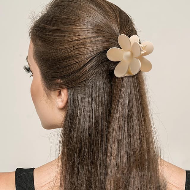 Detalle de HBselect 8er-Pack Haarklammern mit Blumen-/Kralle-Design – Hairclips gegen Rutschen für dickes Haar