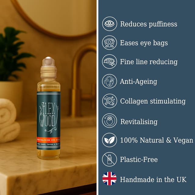 Detalle 2 de The Ilex Wood Revitalising Eye Serum (Cacay Oil) – 10ml all-natural vegan anti-ageing eye serum