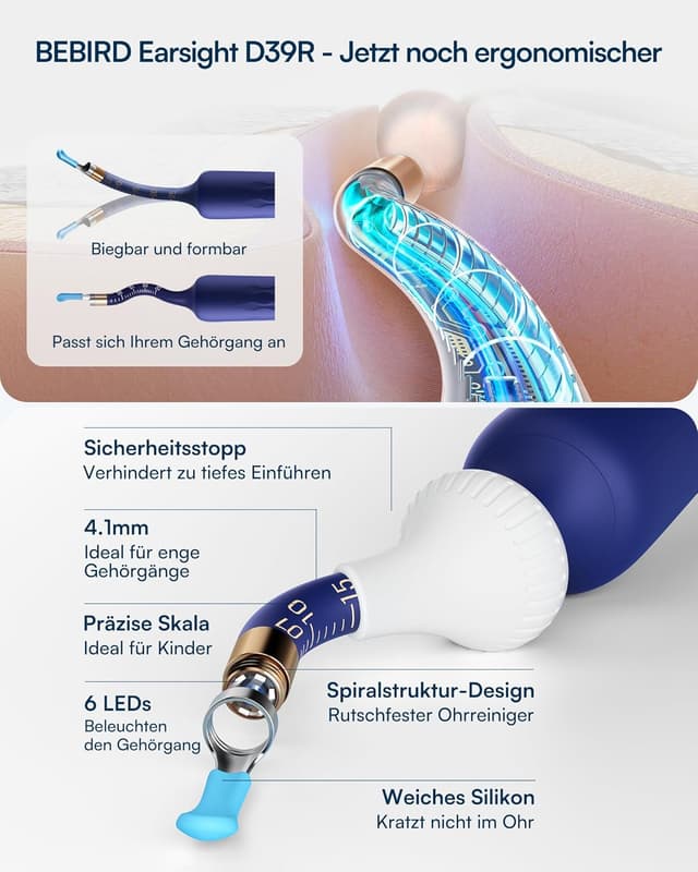 Detalle 1 de BEBIRD 1920P Ohrenschmalz Entferner