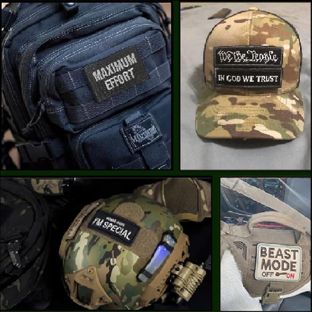 Detalle 2 de AXEN 20 Pieces Random Tactical Morale Patch Bundle – full embroidered hook & loop patches set