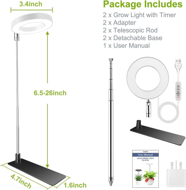 Thumbnail 6 de Kullsinss Grow Light Full Spectrum 2-Pack