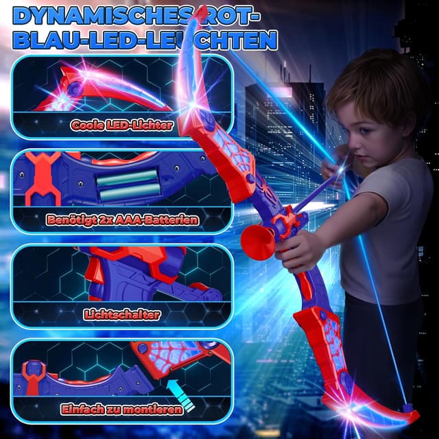 Detalle de Spielzeug Pfeil Bogen mit LED ab 3