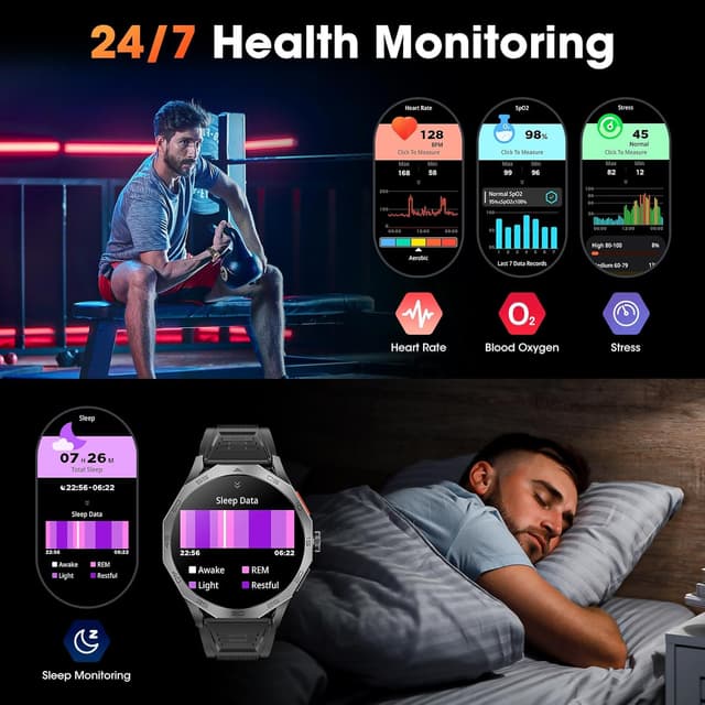 Thumbnail 6 de Military Smart Watch 710mAh 1.85" Screen