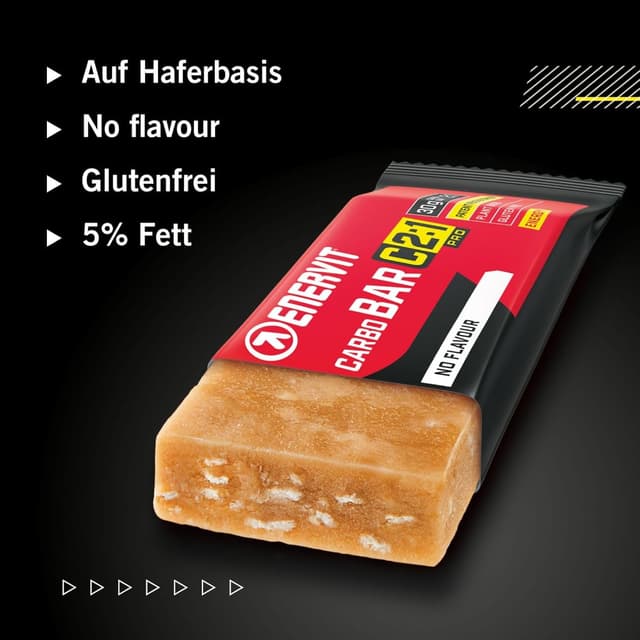 Detalle de Enervit Carbo Bar C2:1PRO No Flavour – Energieriegel mit 30 g Kohlenhydraten pro Riegel (glutenfrei, 12 Riegel)