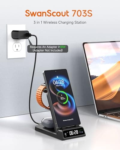 Detalle 2 de SwanScout 703S Cargador Inalámbrico 3 en 1 para Samsung