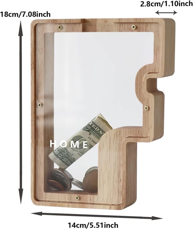 Thumbnail 2 de DBPBToU Spardose Kinder Holz Fenster Sparschwein