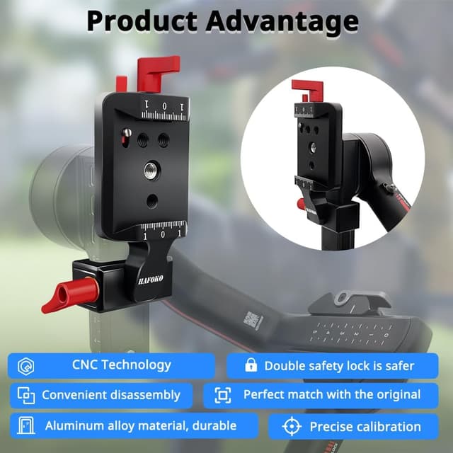 Detalle de HAFOKO RS3 Vertical Mount for DJI Ronin S3 1 plate