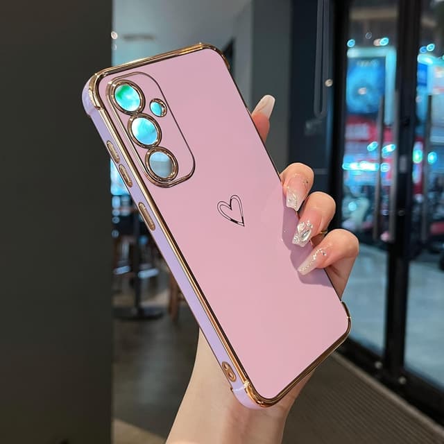 Detalle de ZTOFERA Handyhülle für Samsung Galaxy S23 FE 5G (6,4 Zoll) – Silikon-Bumper mit Herzmuster, lila