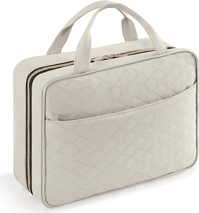 Detalle de Lifewit Reise Kulturbeutel Damen – große, transparente Kosmetiktasche zum Aufhängen (hellgrau)