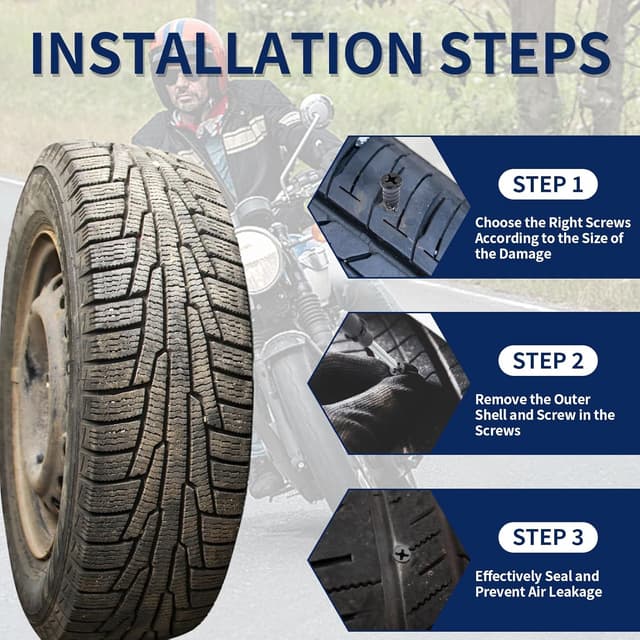 Detalle de Opvixi Screw in Tire Plugs (70-Piece) for Car, Motorcycle, Truck & Tractor Tire Repairs