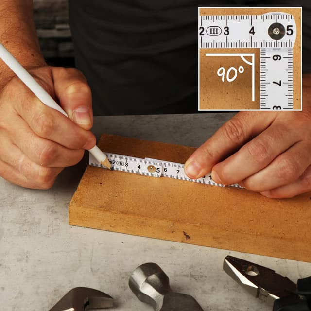 Detalle de COM-FOUR® Lot de 5 mini-règles pliantes 50 cm (métrique) en plastique, format porte-clés