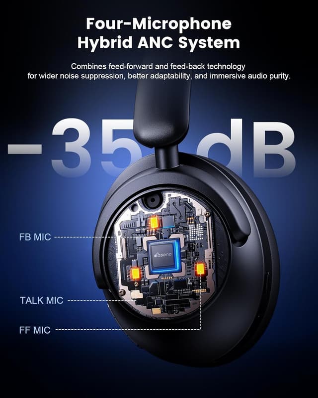 Detalle de Hybrid ANC Headphones 60H Playtime