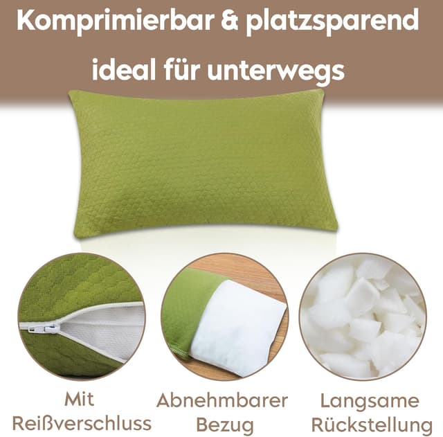 Detalle 2 de PEUJEW Reisekissen Memory Foam 40x30 cm