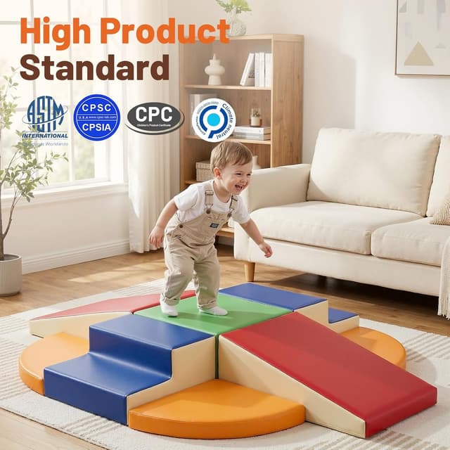 Detalle 2 de TODIBY 9-Piece Climbing Foam Blocks for Baby Play