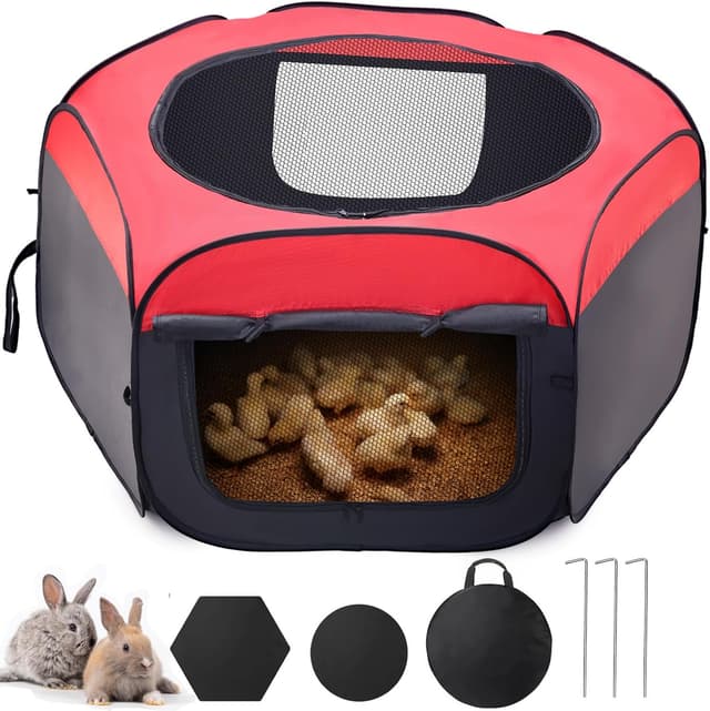 Detalle de GHWMYD Kleintier-Laufstall 114,5×114,5×51 cm 🐾