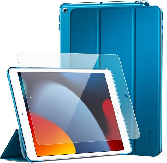 Detalle de CACOE Case for iPad 9th/8th/7th Generation (10.2 inch) in Peacock Blue with Screen Protector