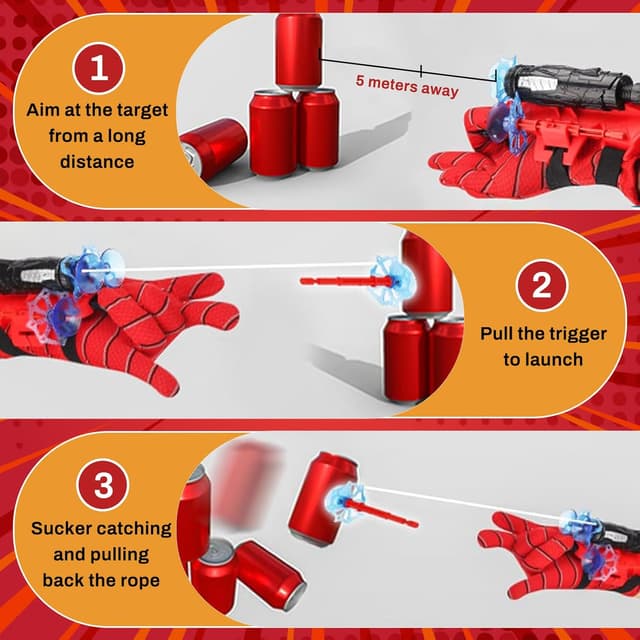 Thumbnail 1 de WYFDCZZP Guanti Spiderman per bambino 5–10 anni