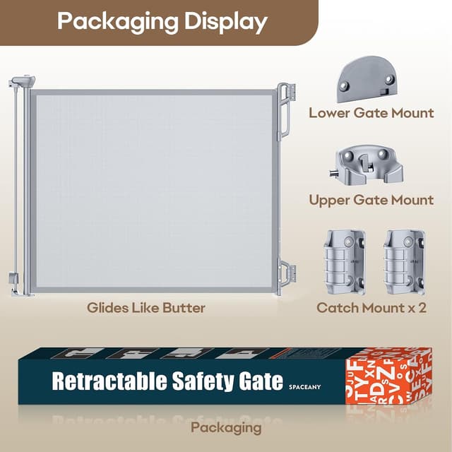 Thumbnail 6 de SPACEANY Retractable Mesh Gate 33.5" tall 🚪