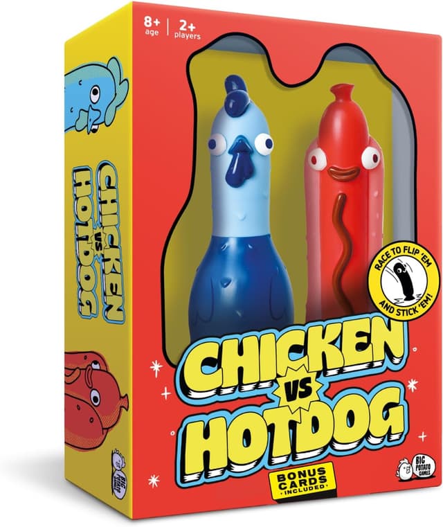 Detalle de Big Potato Chicken vs Hotdog: The Ultimate Challenge Party Game board game for flipping-fun nights